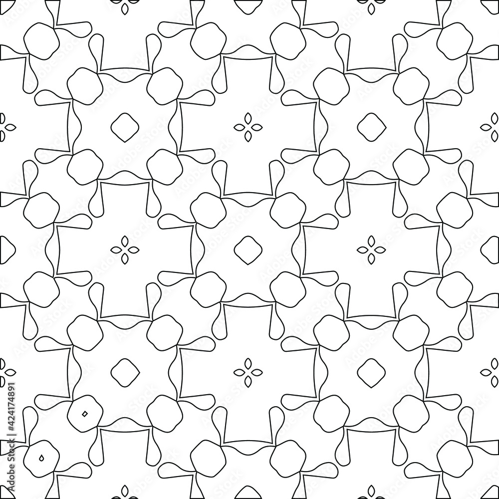 Geometric vector pattern with triangular elements. Seamless abstract ornament for wallpapers and backgrounds. Black and white colors.
Geometric vector pattern with triangular elements. Seamless abstract ornament for wallpapers and backgrounds. Black and white colors.