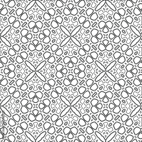 Geometric vector pattern with triangular elements. Seamless abstract ornament for wallpapers and backgrounds. Black and white colors.
