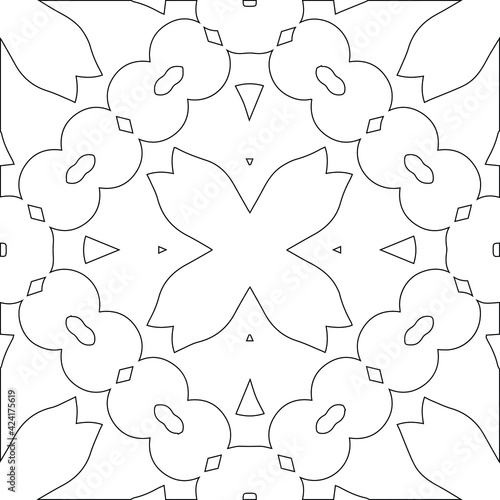 Geometric vector pattern with triangular elements. Seamless abstract ornament for wallpapers and backgrounds. Black and white colors.
