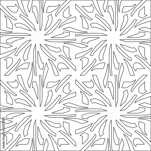 Geometric vector pattern with triangular elements. Seamless abstract ornament for wallpapers and backgrounds. Black and white colors.
