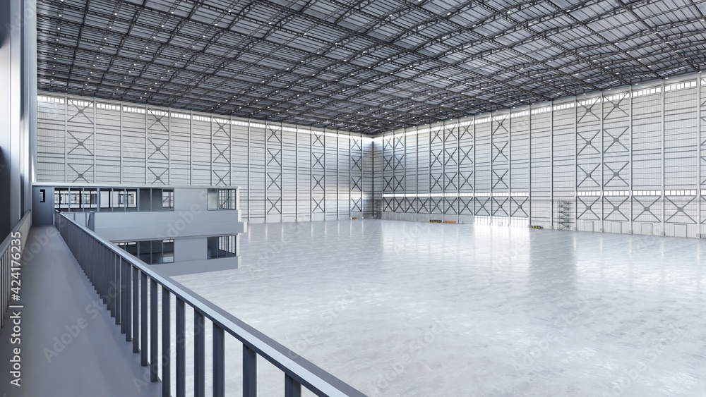 Fototapeta premium Airplane Hangar Hall Interior 3b