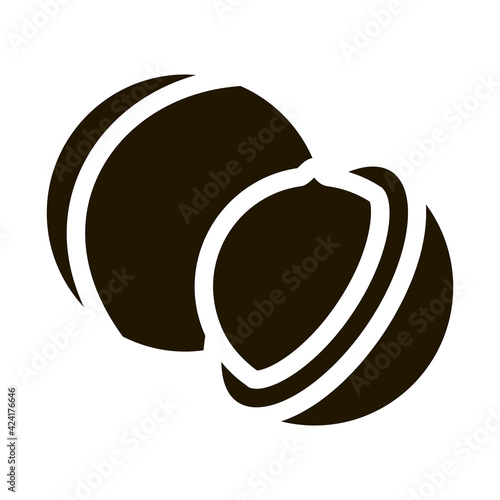 macadamia nut glyph icon vector. macadamia nut sign. isolated symbol illustration