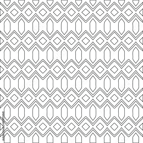 Geometric vector pattern with triangular elements. Seamless abstract ornament for wallpapers and backgrounds. Black and white colors.
