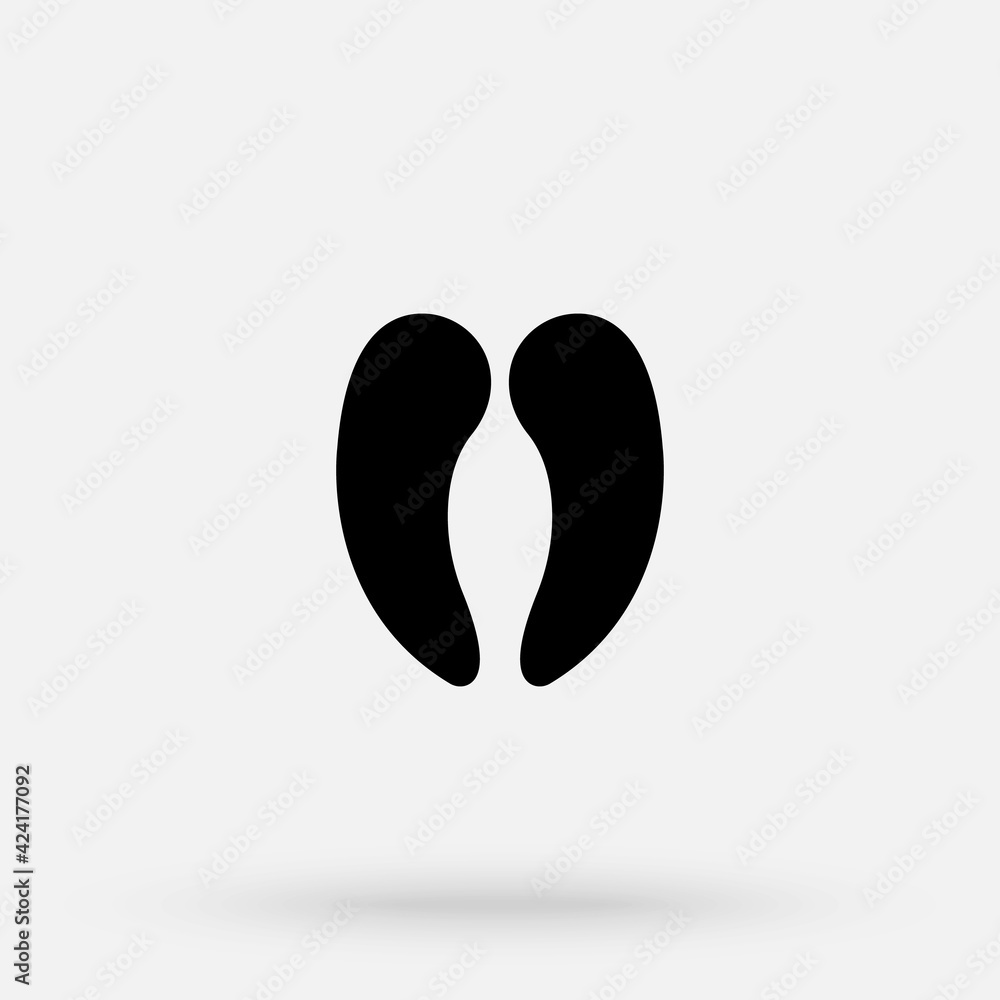 Deer hoof paw prints icon isolated on white background. Animal footprint illustration. simple modern icon design illustration. Deer hoof paw prints icon isolated on white background. Animal footprint illustration. simple modern icon design illustration.
