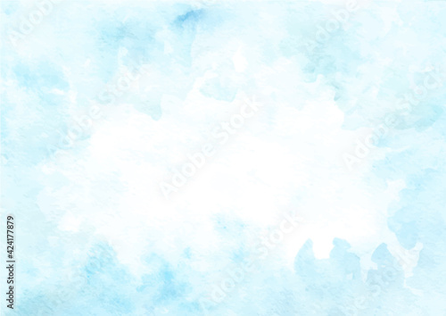 Soft blue abstract background with watercolor