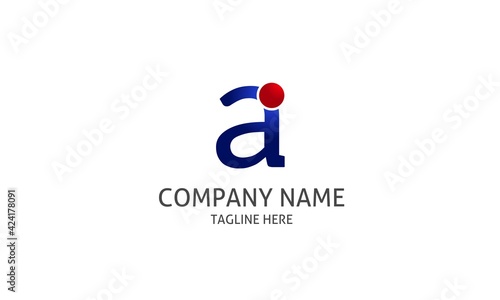 Simple clean and professional letter a with dot or ai logo design