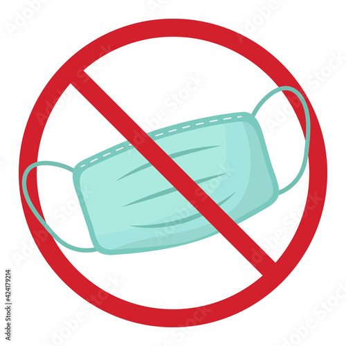 No mask sign isolated on white background. Vector illustration