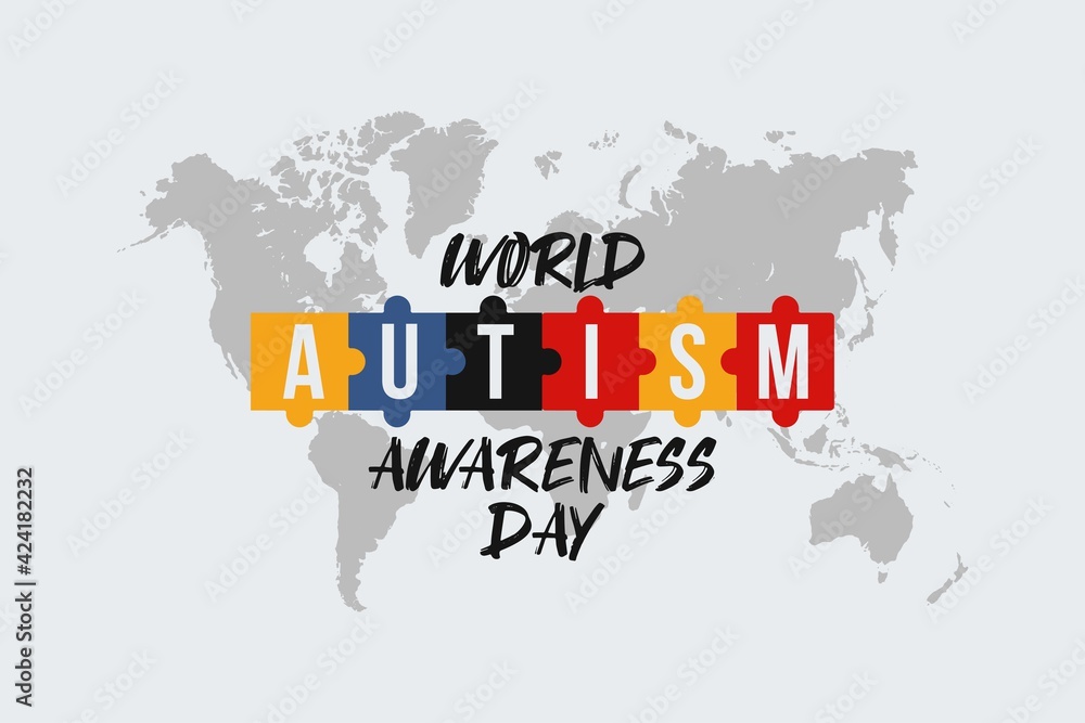Inventive concept vector illustration for World Autism awareness day. Can be used for banners, backgrounds, badge, icon, medical posters, brochures, print, and health care awareness campaign 