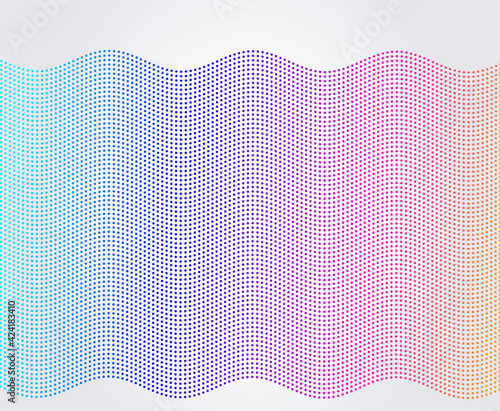 Design elements. Wave of many gray lines dots. Abstract wavy stripes on white background. Creative line dotted art. Vector illustration EPS10. Colourful shiny waves with lines created using Blend Tool