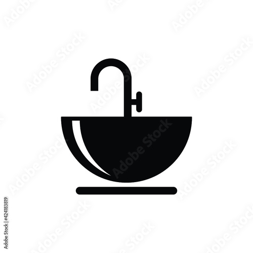 Washbasin or washstand isolated flat icon