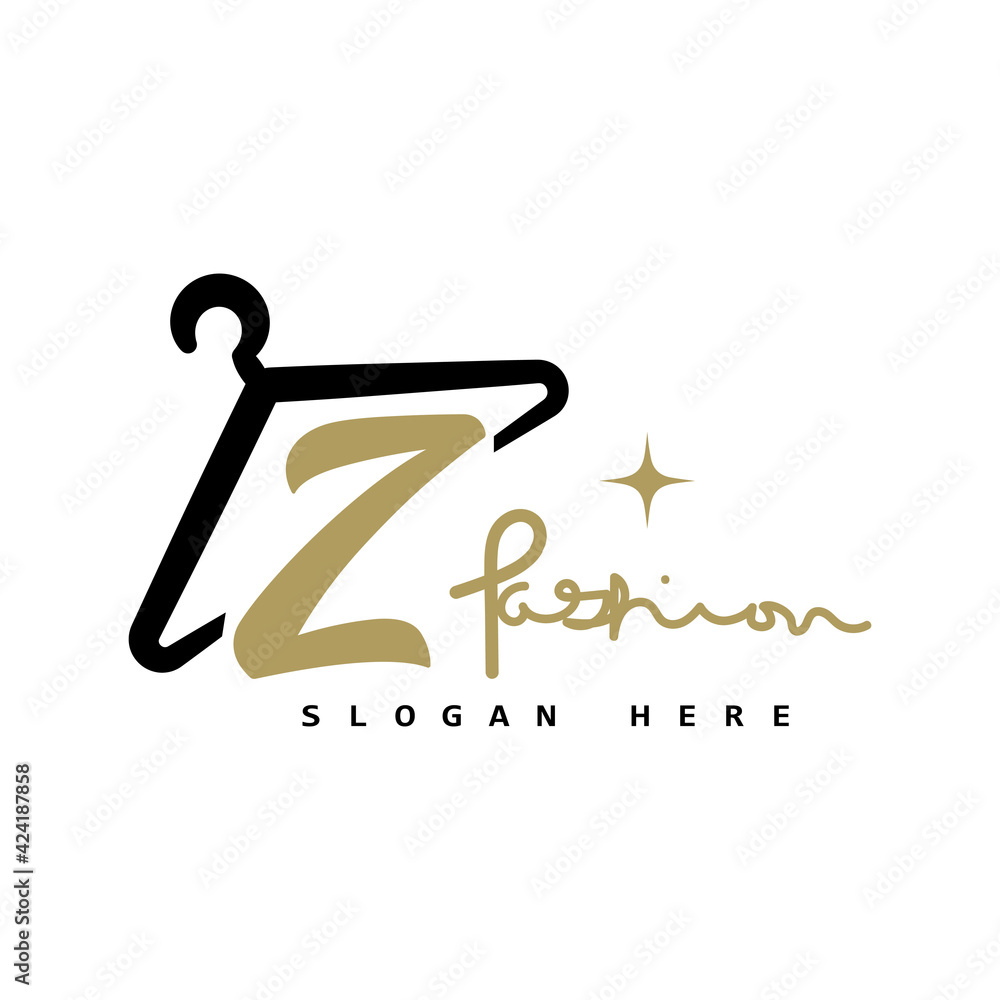 illustration of minimalist botique logo design . the elegant hanger icon illustration of minimalist botique logo design . the elegant hanger icon