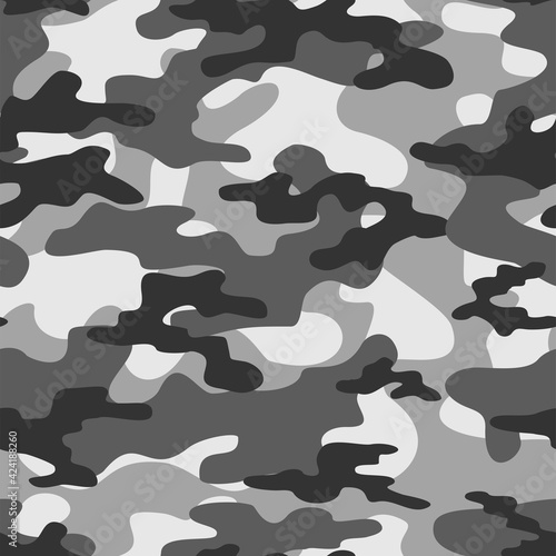 grey camouflage seamless pattern. Camo Military. Modern print. Vector