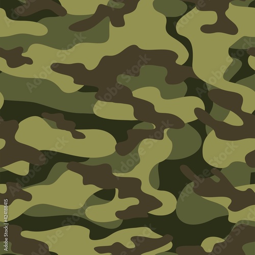 green camouflage seamless pattern. Camo Military. Modern print. Vector