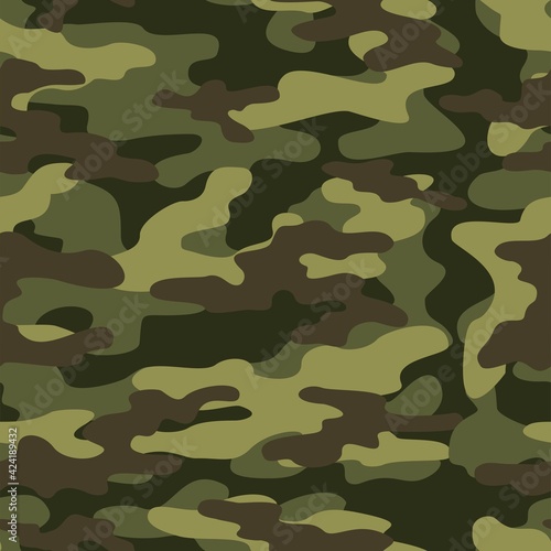 military green camouflage vector seamless print