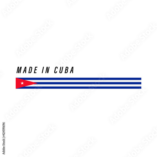Made in Cuba, badge or label with flag isolated