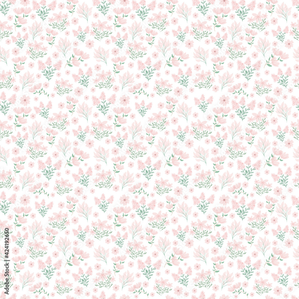 cute floral pattern. Pretty small flowers on white background. Printing with small pink, purple, blue flowers. Seamless vector. elegant template for fashionable printers. Spring flowers. Summer cute floral pattern. Pretty small flowers on white background. Printing with small pink, purple, blue flowers. Seamless vector. elegant template for fashionable printers. Spring flowers. Summer