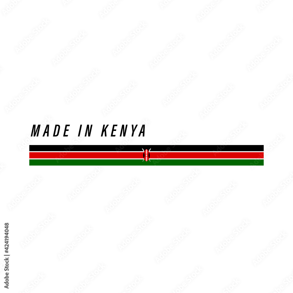 Made in Kenya, badge or label with flag isolated Made in Kenya, badge or label with flag isolated