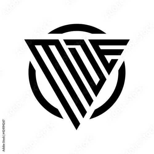Initial letter MDE triangle monogram cool simple modern logo concept 