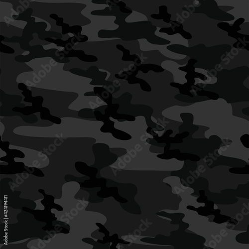 dark Texture military camouflage repeat print. Seamless army pattern. Modern