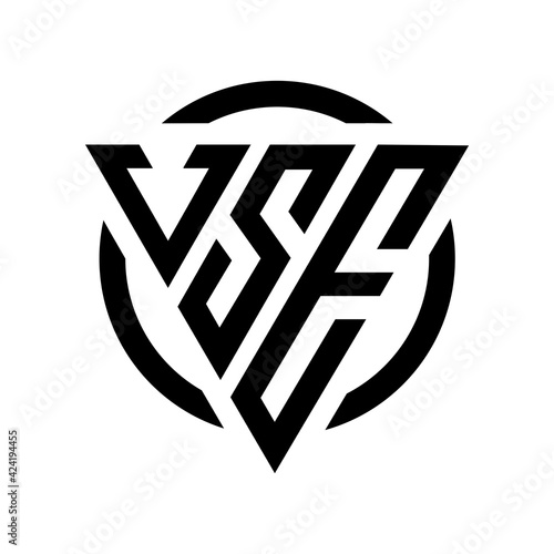 Initial letter VSE triangle monogram cool simple modern logo concept 
