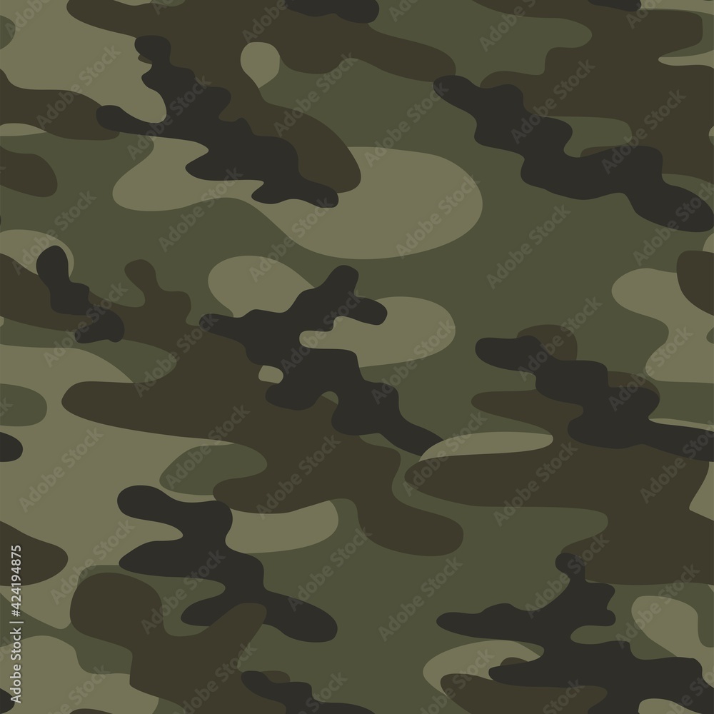 Fototapeta premium Army camo seamless pattern. Camouflage Military. Modern print. Vector