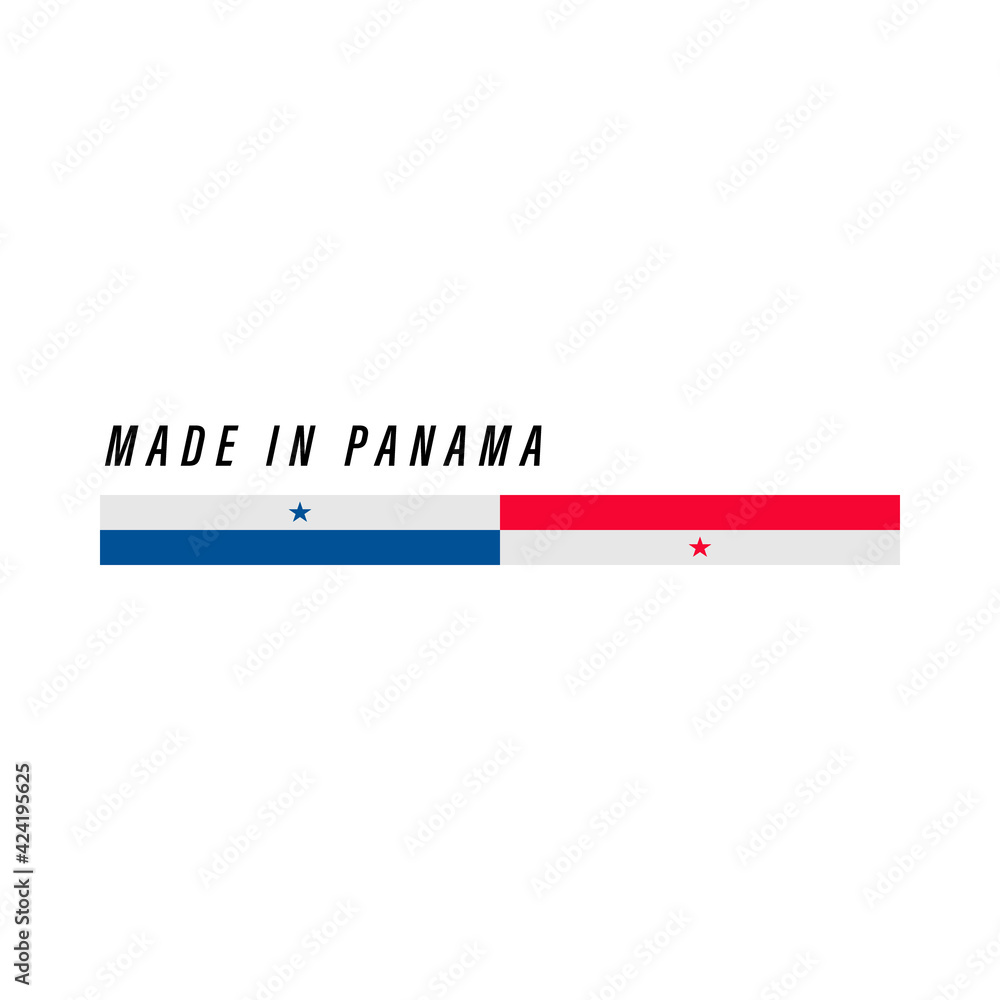 Made in Panama, badge or label with flag isolated Made in Panama, badge or label with flag isolated