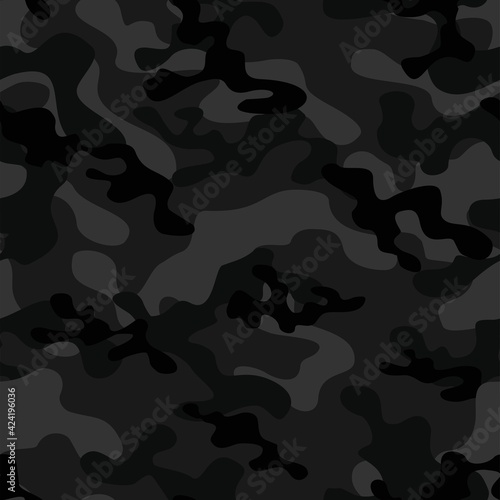 dark Camouflage military seamless vector pattern for clothing, fabric prints. modern.