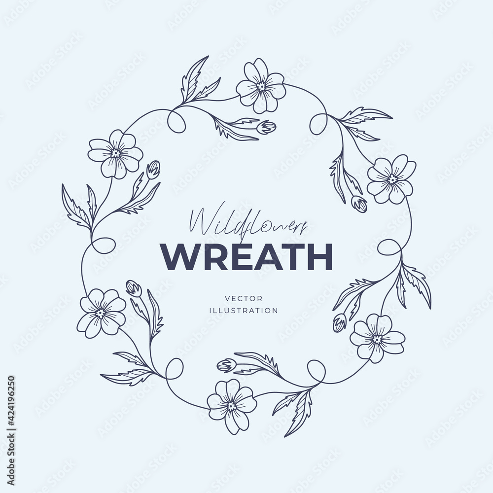 Hand drawn vector round frame. Floral wreath with leaves, berries, branches Decorative elements for design. Ink, vintage and rustic styles. Hand drawn vector round frame. Floral wreath with leaves, berries, branches Decorative elements for design. Ink, vintage and rustic styles.