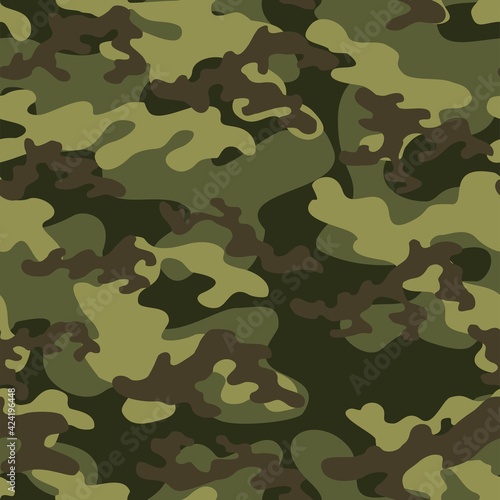 Abstract military seamless camouflage texture for print. Modern. Vector