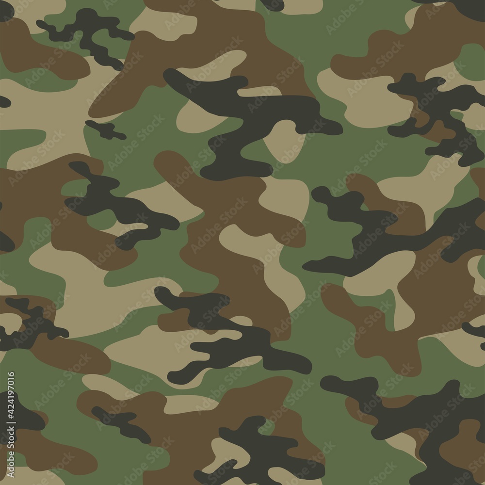 green Abstract seamless military camo texture for print. Forest background. Vector green Abstract seamless military camo texture for print. Forest background. Vector