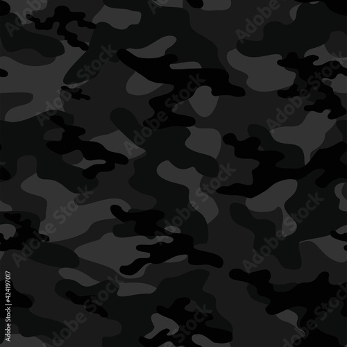 Camouflage seamless texture. dark military camouflage endless print background. Vector illustration