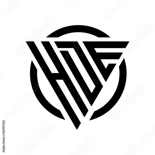 Initial letter HDE triangle monogram cool simple modern logo concept 