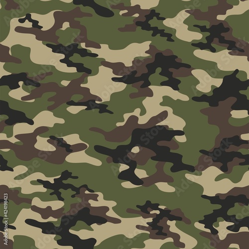 green military camouflage print seamless vector pattern. green background .modern.
