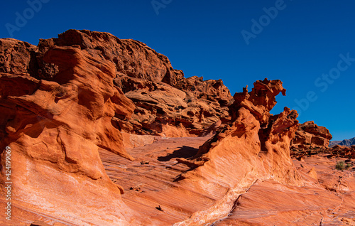 Little Finland, Nevada. Also know as Devil's Fire or Hobgoblin Playground. A collection of amazing, bizarre and complex reddish and orange rock formations that were formed out of Navajo sandstone.