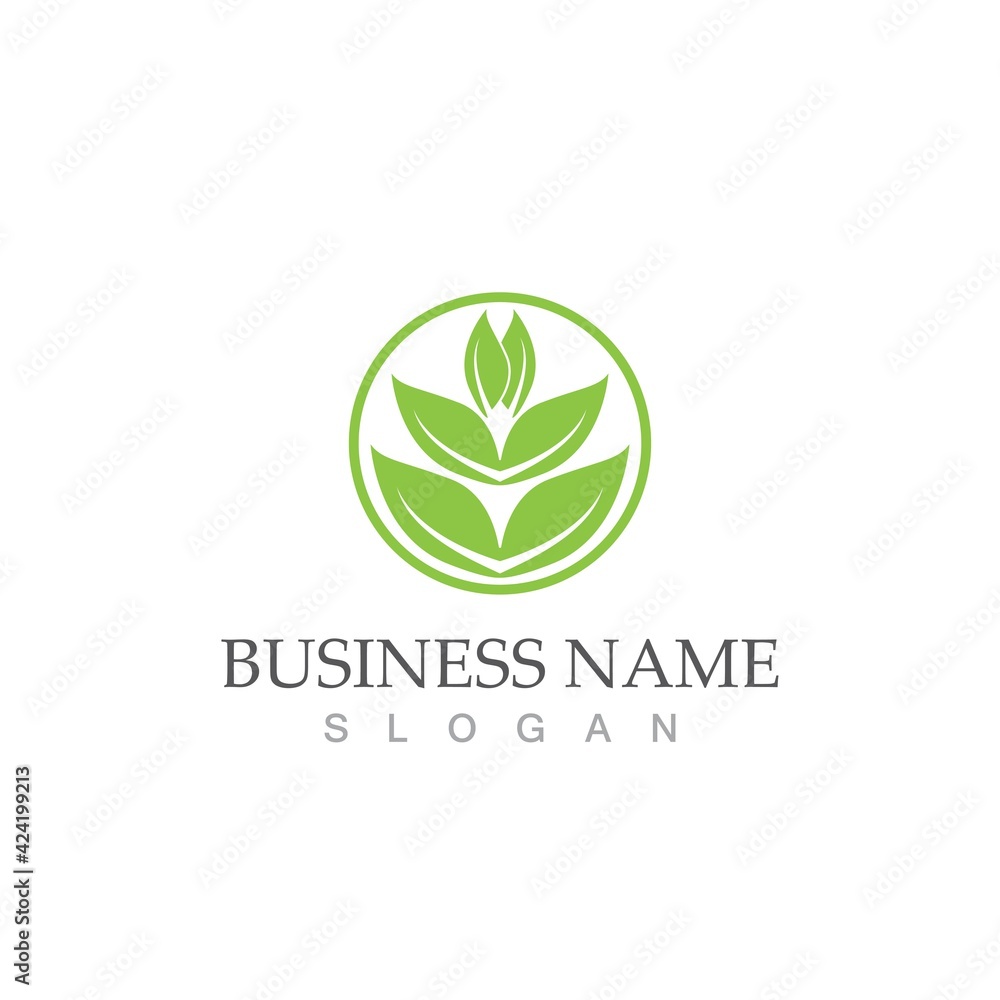 Logos of green Tree leaf ecology Logos of green Tree leaf ecology
