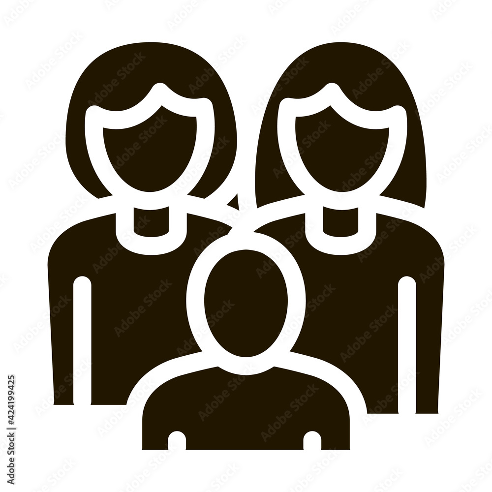 women homosexual family and child glyph icon vector. women homosexual family and child sign. isolated symbol illustration women homosexual family and child glyph icon vector. women homosexual family and child sign. isolated symbol illustration