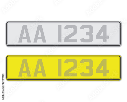 Car number plate. Vehicle registration license of Hong Kong