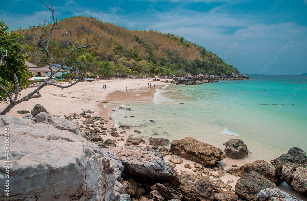 Ta-Yai Beach on Koh Larn Island, Pattaya, Thailand, March 30, 2021
