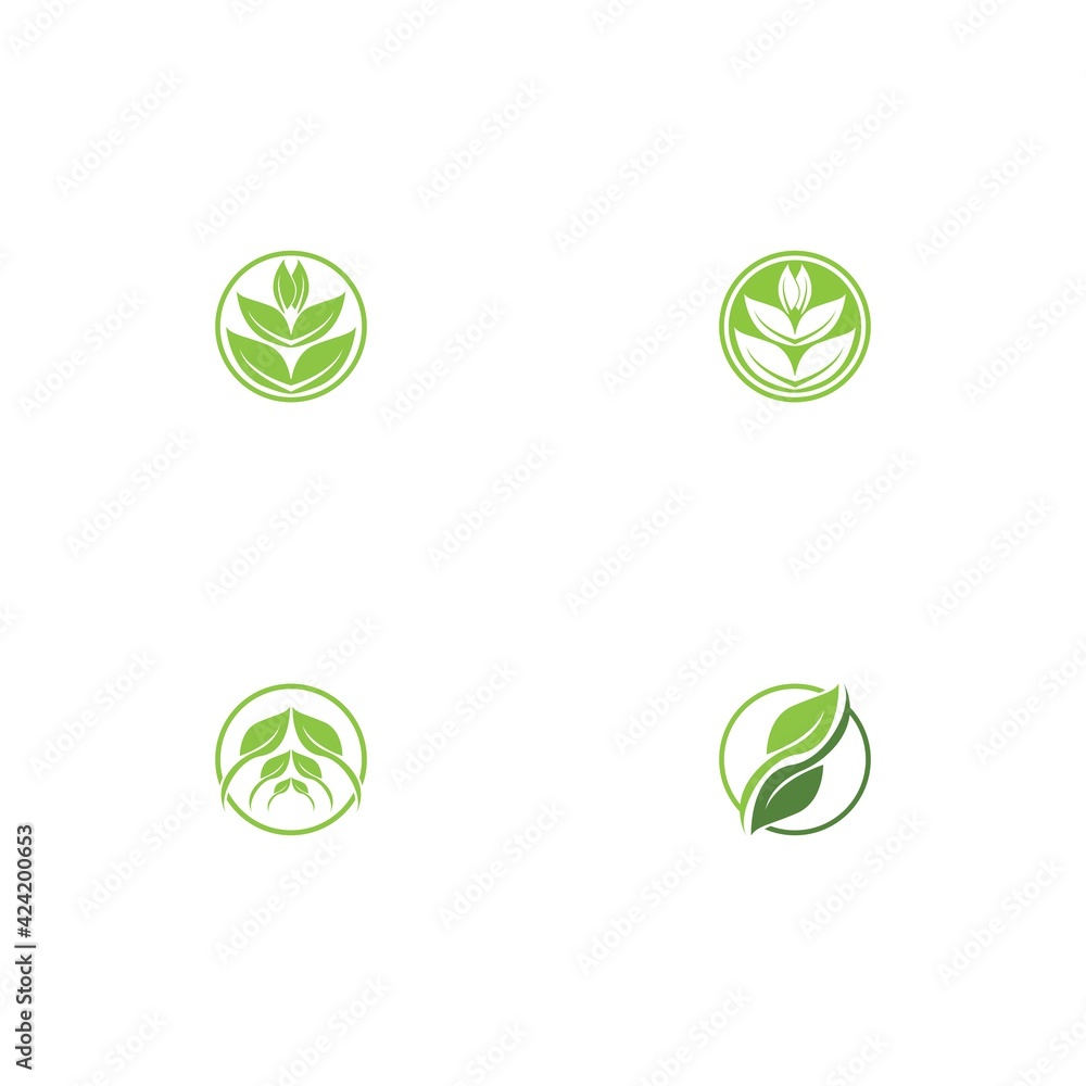 Logos of green Tree leaf ecology Logos of green Tree leaf ecology