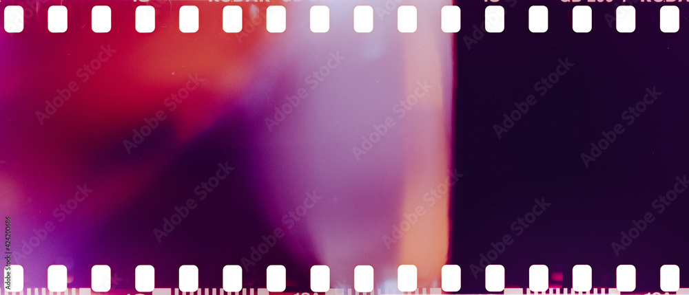 real film strip texture with burn light leaks, abstract background