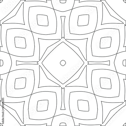 Geometric vector pattern with triangular elements. Seamless abstract ornament for wallpapers and backgrounds. Black and white colors.
