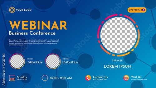 Abstract geometric shape background in light blue gradation. suitable for business webinars, marketing webinars, online classroom programs, etc.