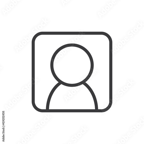 Login icon, vector user symbol. Simple linear pictogram. User interface account log in.