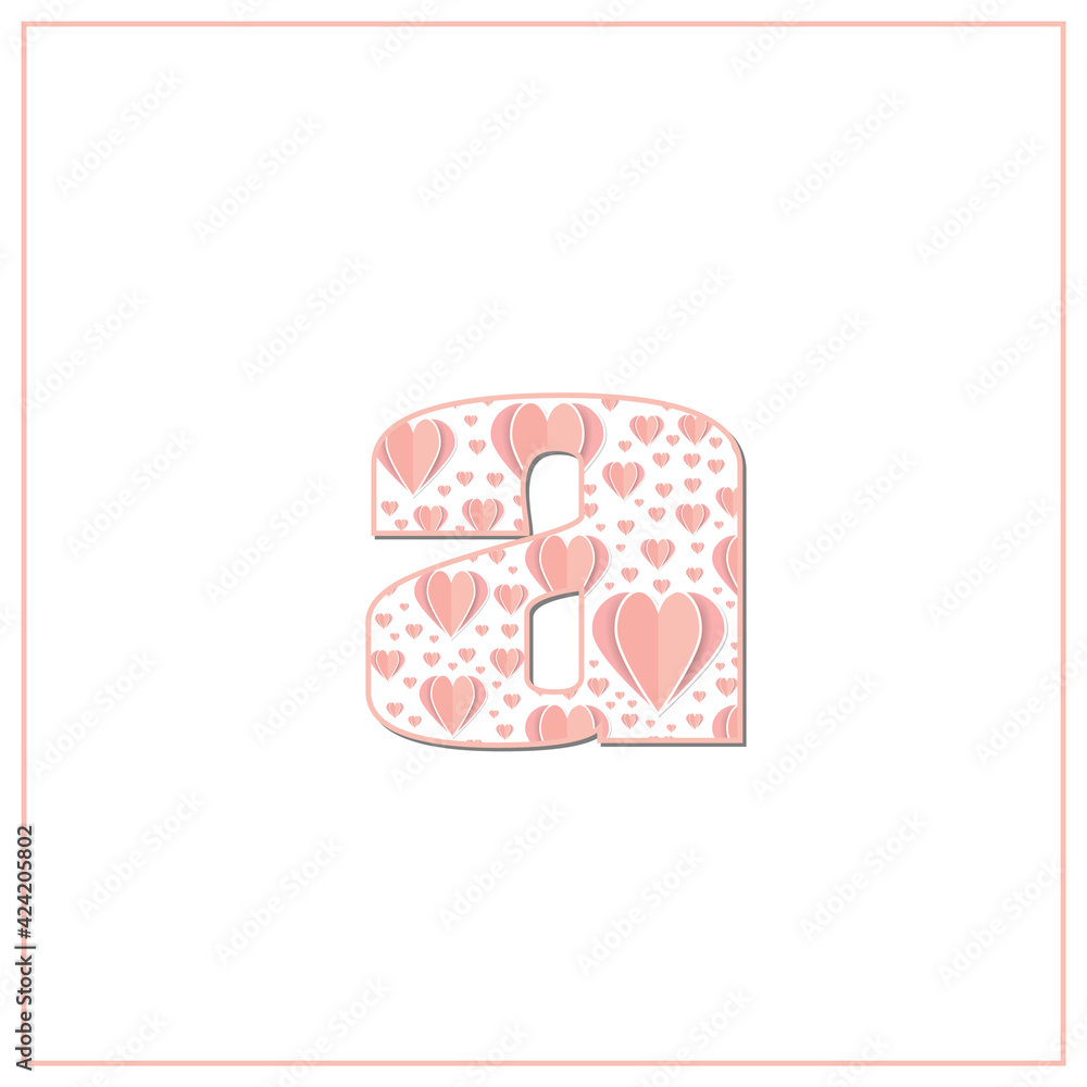 Abstract vector alphabet - a made from heart - alphabet set Abstract vector alphabet - a made from heart - alphabet set