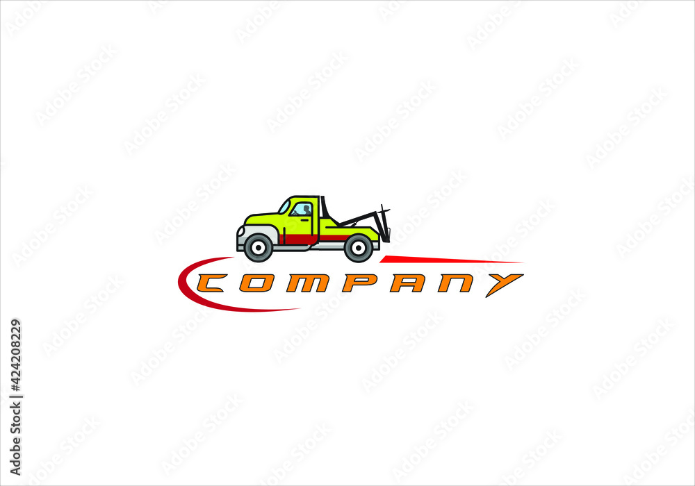 Fototapeta premium Towing car logo design vector.