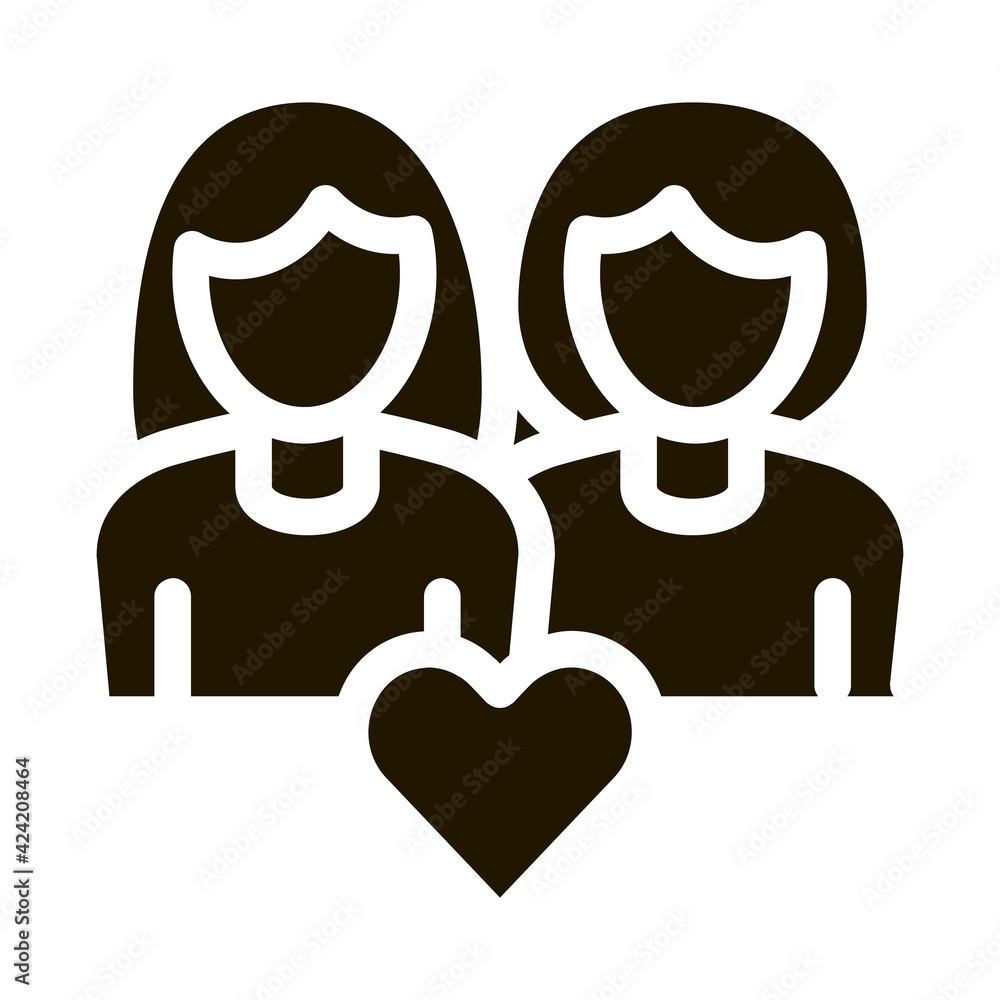 women homosexual love lesbian glyph icon vector. women homosexual love lesbian sign. isolated symbol illustration women homosexual love lesbian glyph icon vector. women homosexual love lesbian sign. isolated symbol illustration