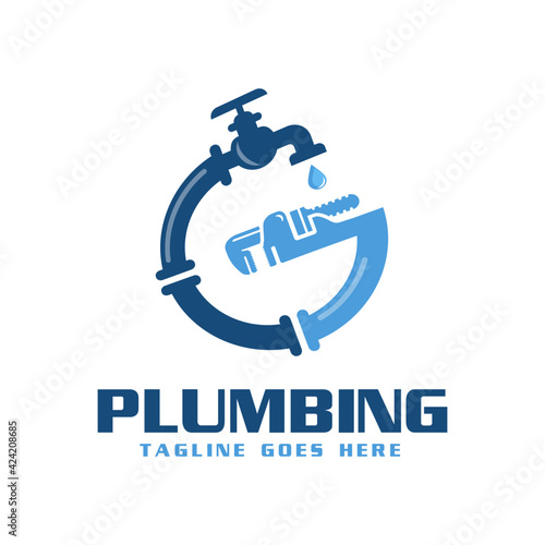 Plumbing Service and repair premium logo vector