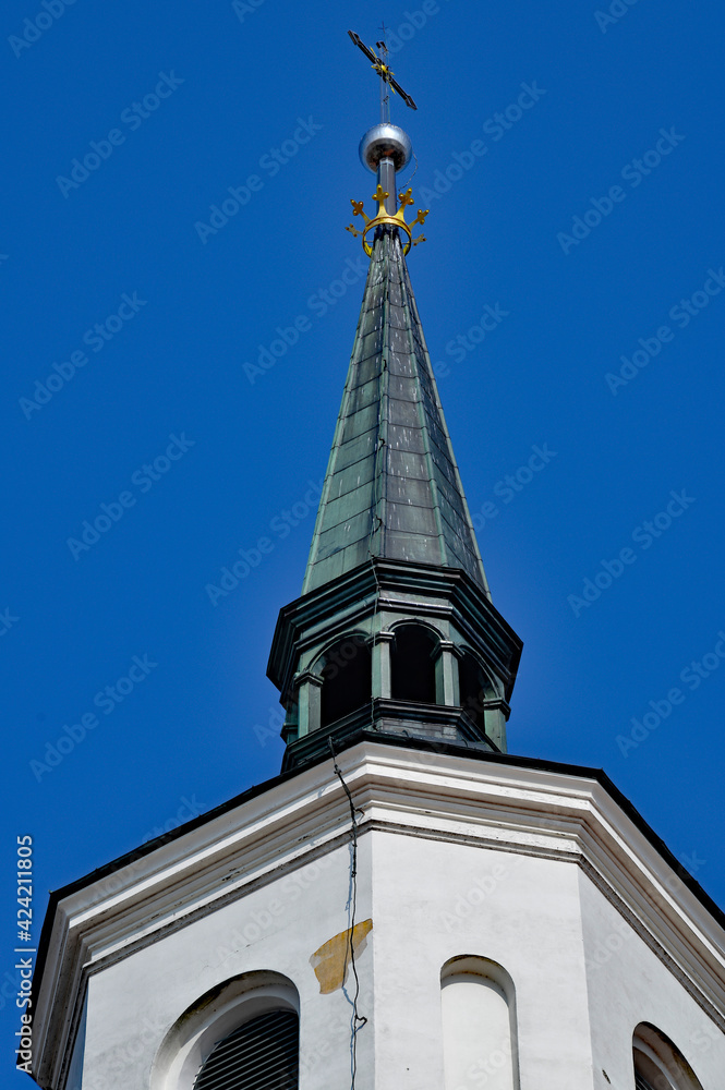 built at the beginning of the 20th century in an eclectic style, the Catholic Church of the Annunciation of the Blessed Virgin Mary in Dobrzyniewo Koscielne in Podlasie, Poland built at the beginning of the 20th century in an eclectic style, the Catholic Church of the Annunciation of the Blessed Virgin Mary in Dobrzyniewo Koscielne in Podlasie, Poland