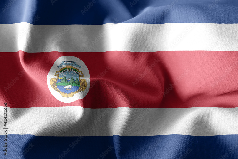 3d realistic waving silk flag of Costa Rica 3d realistic waving silk flag of Costa Rica