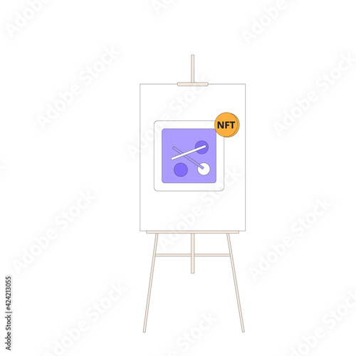NFT. Non Fungible Token. Vector color illustration.